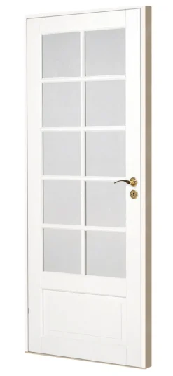 Torso Døre & Karme*Massiv hvidmalet enkelt glasdør 72,5 x 204 cm