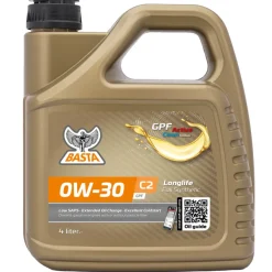 Basta Motorolie & Sprinklervæske*Motorolie 0W-30 C2 fuldsyntetisk - 4 liter
