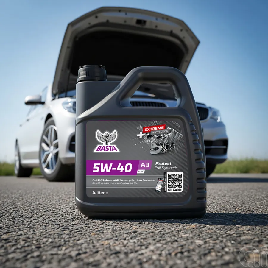 Basta Motorolie & Sprinklervæske*Motorolie 5W-40 fuldsyntetisk - 4 liter