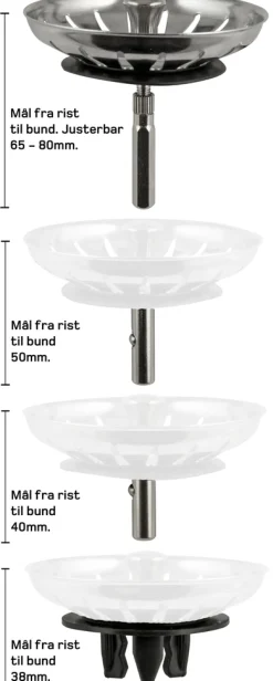 Reservedele Til Køkkenvaske*Multistrainer til køkkenvask - rustfrit stål