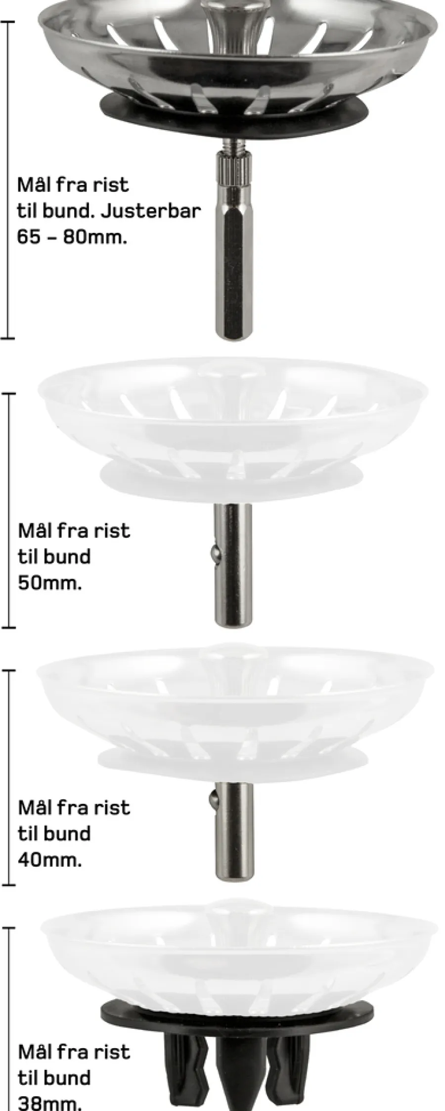 Reservedele Til Køkkenvaske*Multistrainer til køkkenvask - rustfrit stål