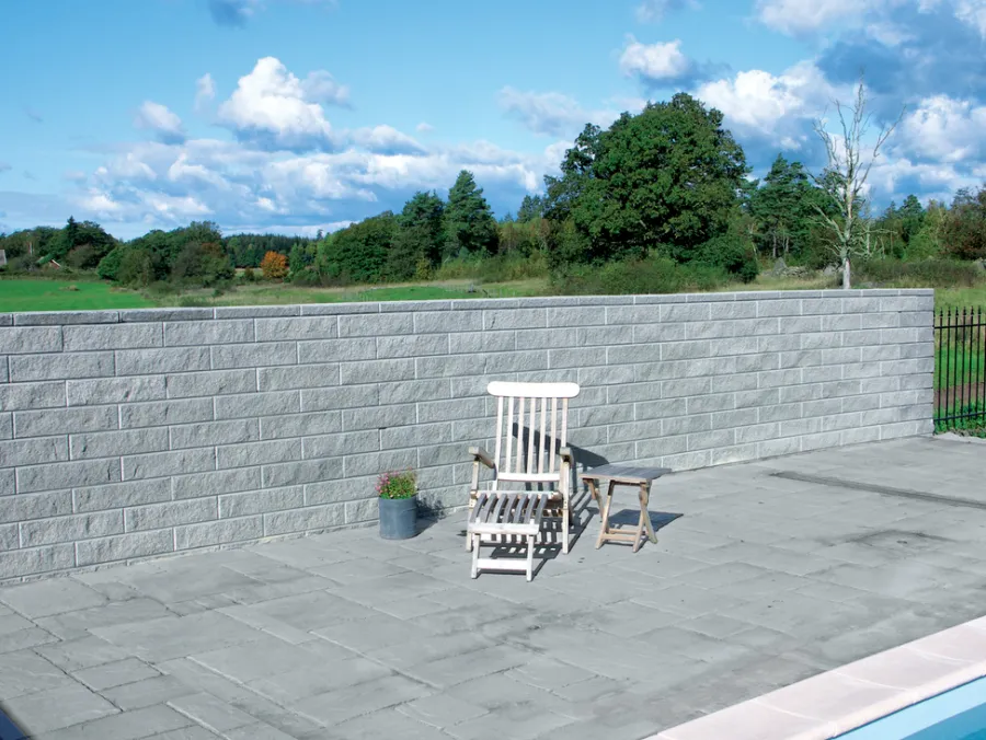 Betongruppen RBR Læ- & Støttemure*Murblok BB-Mur 15 grå 58 x 29 x 15 cm