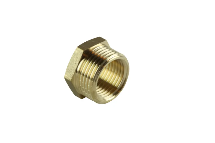 Messing*Nippelmuffe messing 3/4" x 1/2"