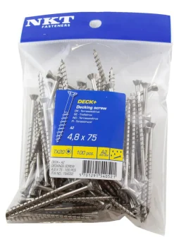 NKT Fasteners Skruer*DECK+ terrasseskrue 4,8 x 75 mm 100 stk.