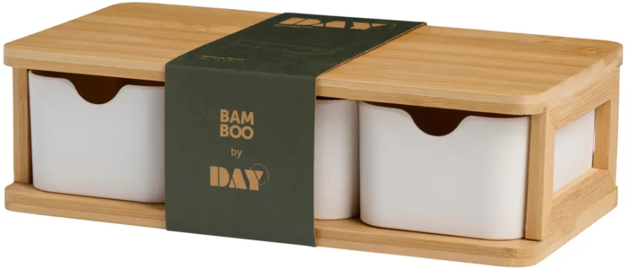 DAY Opbevaringskasser|Boligindretning*Opbevaringsboks m/tre skuffer aflang bambus -