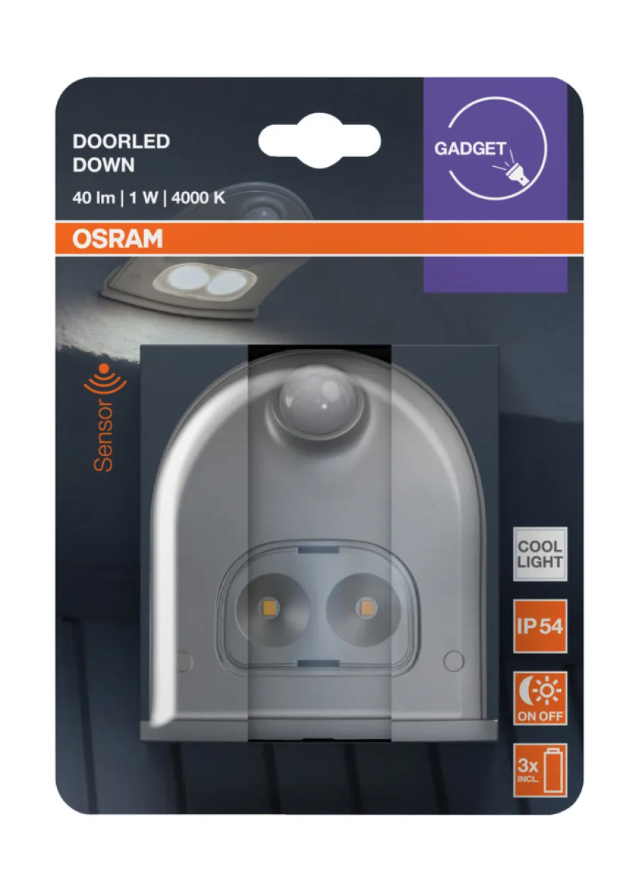 Osram Sensorlamper*DoorLED Down sensorlampe sølv