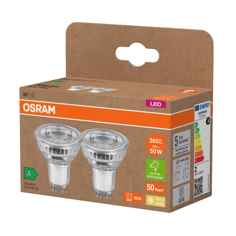 Osram Led-Pærer*LED PAR16 spotpære GU10 2 W 2-pk.