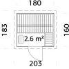 Palmako Pooludstyr|Saunaer*Eir sauna m/ovn 183 x 203 cm