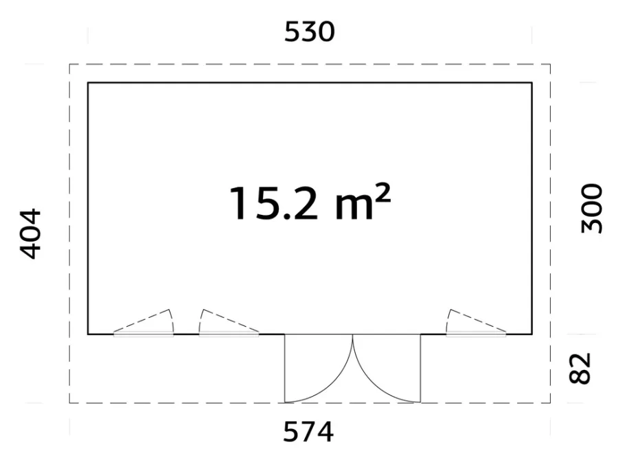 Palmako Bjælkehytter*hytte Aurelia 3 574 x 404 cm