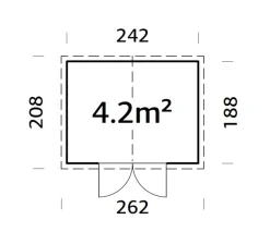 Palmako Redskabsrum*redskabsrum Elisa 208 x 262 cm