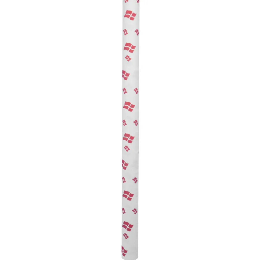 Pynt & Festudstyr|Boligindretning*Papirdug hvid med flag 1,2 x 5 meter Hvid med dannebrogsflag