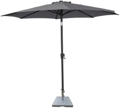 Sunlife® Sæsonafslutning|Parasoller & Markiser*Parasol Arizona grå m/krank og tilt Ø300 cm - Grå dug og sort stang