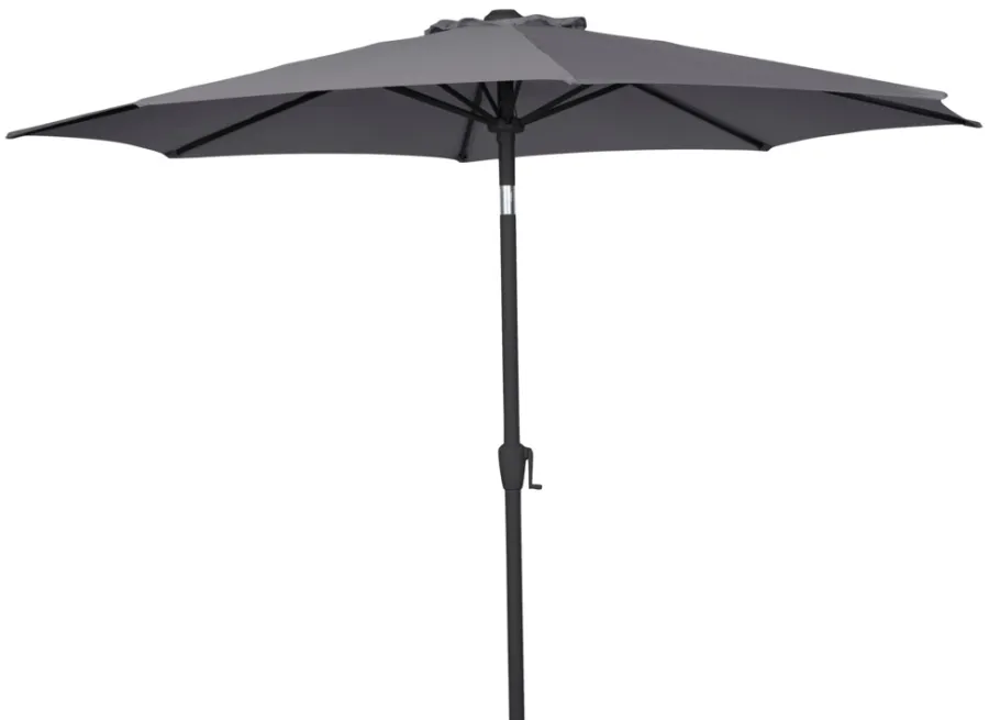Sunlife® Sæsonafslutning|Parasoller & Markiser*Parasol Arizona grå m/krank og tilt Ø300 cm - Grå dug og sort stang
