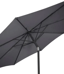 Sunlife® Sæsonafslutning|Parasoller & Markiser*Parasol Arizona grå m/krank og tilt Ø300 cm - Grå dug og sort stang