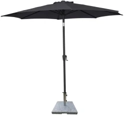 Sunlife® Sæsonafslutning|Parasoller & Markiser*Parasol Arizona sort m/krank & tilt Ø300 cm - Sort dug og sort stang