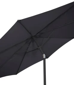 Sunlife® Sæsonafslutning|Parasoller & Markiser*Parasol Arizona sort m/krank & tilt Ø300 cm - Sort dug og sort stang