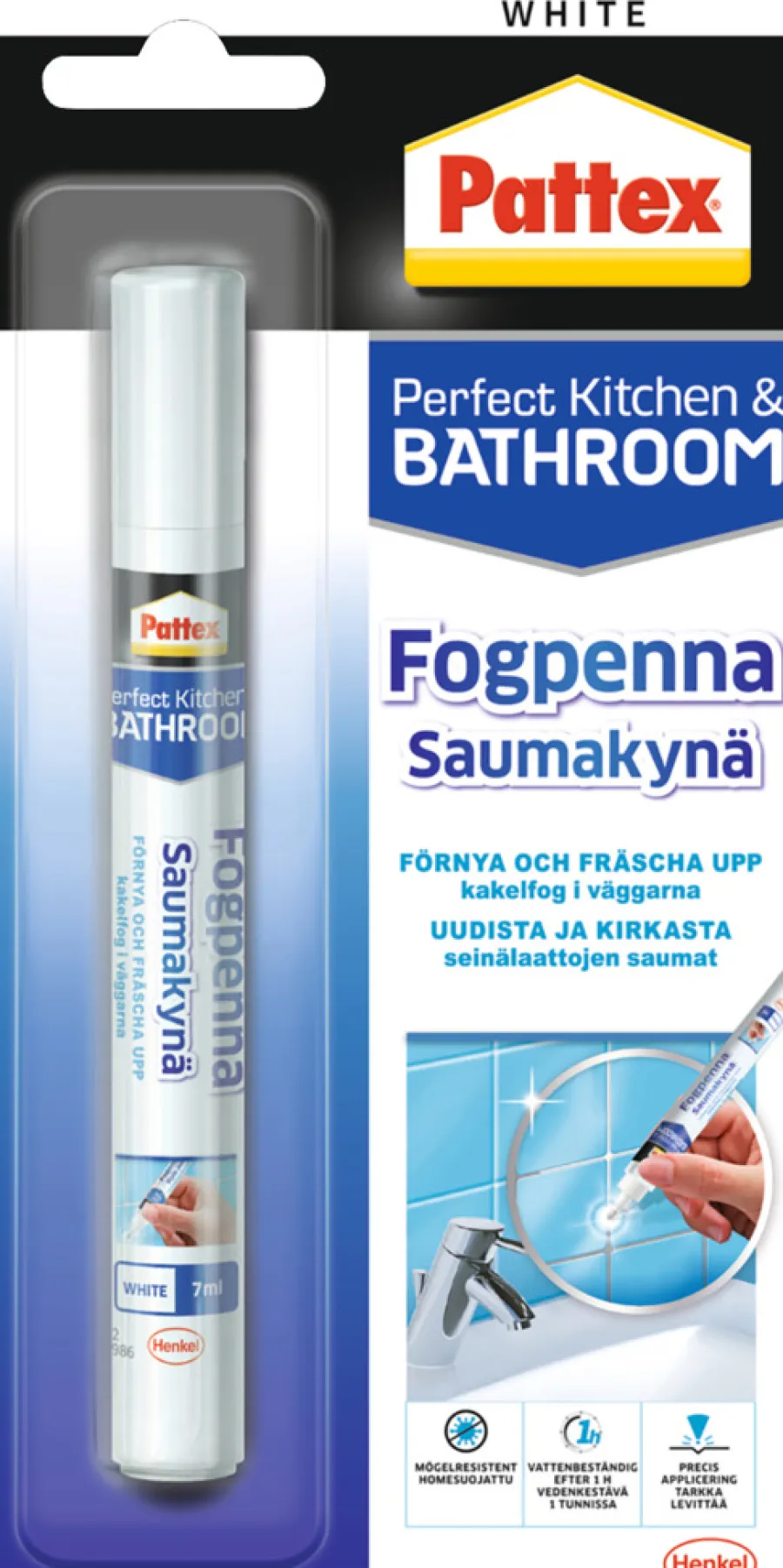 Pattex Rengøringsmidler*Fugepen hvid 7 ml