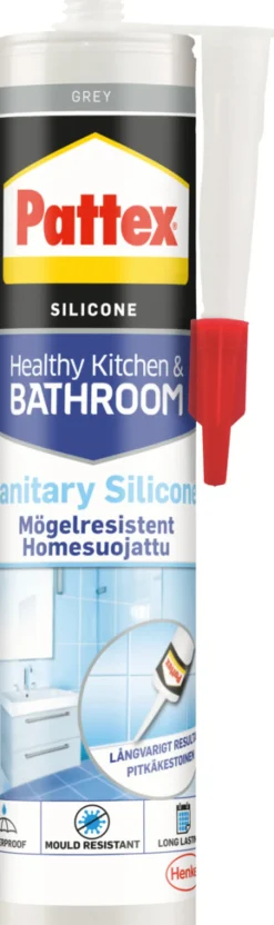 Pattex Silikone*sanitetssilikone grå 280 ml