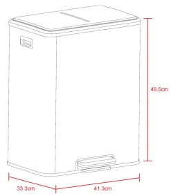 G. Funder Skraldespande|Affaldssortering*Pedalspand m/soft close 2 x 15 liter - Mat sort