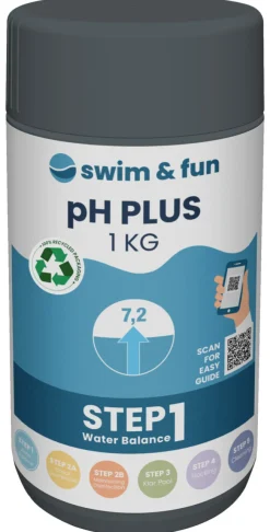 Swim & Fun Poolkemi & Testudstyr*pH-Plus granulat 1 kg -