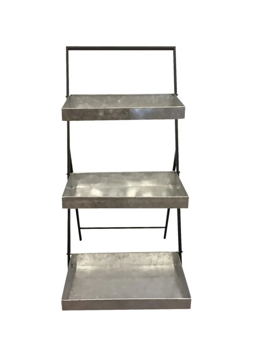 Gardenlife Land Planteborde & Højbede*Plantetrappe foldbar 45 x 60 x 91 cm Metal/sort