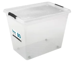 Plast1 Opbevaringskasser*plastboks m/låg klar - BoxOne 80