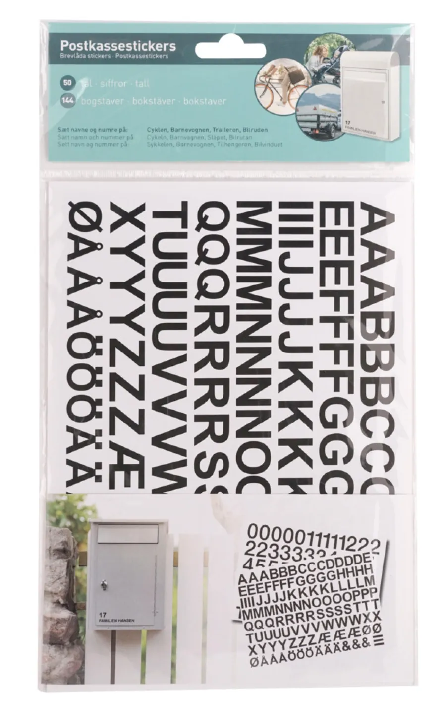 Postkasser|Husnumre & -Bogstaver*Postkassestickers med tal og bogstaver sort