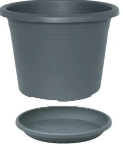 Krukker*Potte Cylindro plast Ø25 cm Grå