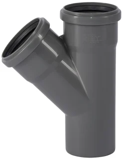 Afløbsrør*PP grenrør grå 75 mm x 45 gr