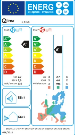 Qlima Varmepumper*S-5426 varmepumpe med wifi