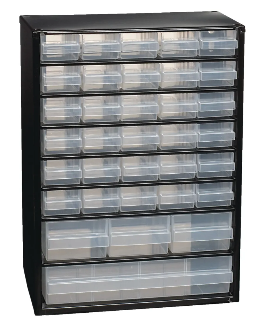 raaco Værktøjskasser|Opbevaringskasser*skuffereol stål/plast 42 x 30,6 x 15 cm Sort