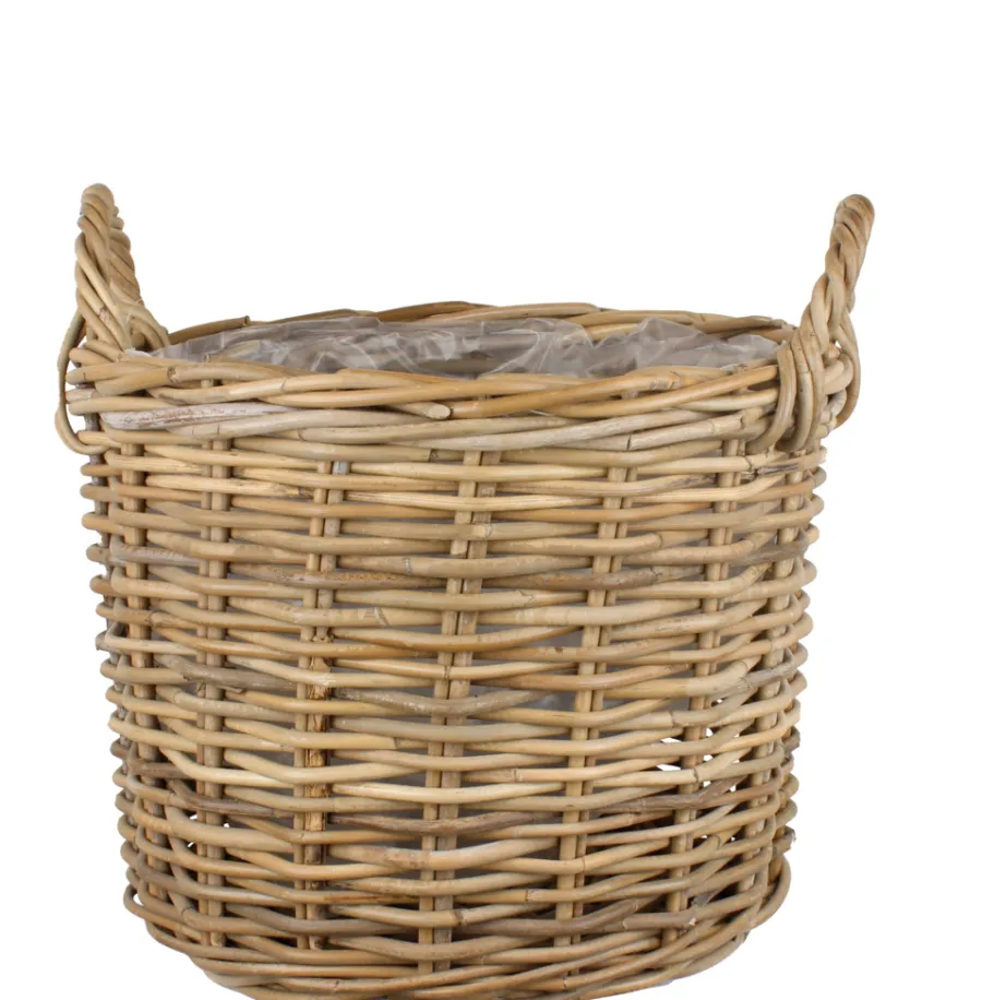 Krukker*Rattankurv m/plast Ø38 cm