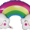 Pynt & Festudstyr*Regnbue folieballon 1 stk. B66 x H40 cm