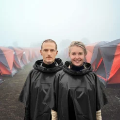 Beklædning|Campingudstyr*Regnponcho unisex Sort