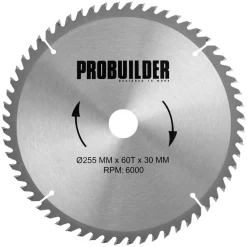 Probuilder Savblade & -Klinger*Rundsavsklinge Ø255 x 30 mm - 60T -