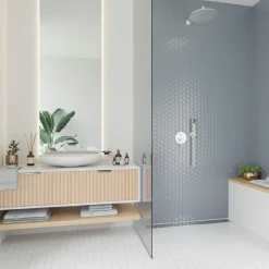 SCG Fliser & Klinker*Mosaik fliser sølvgrå 10 net (0,9 m²) Sølvgrå med glaseret finish