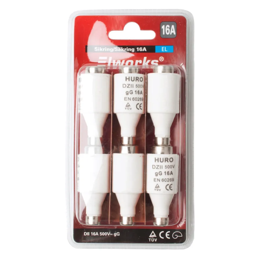 Elworks Sikringer*Sikringer 16A DII 5-pk. -