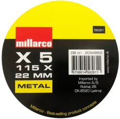 WORK it by millarco Skæreskiver*Skæreskiver til metal Ø115 mm - 5 pak