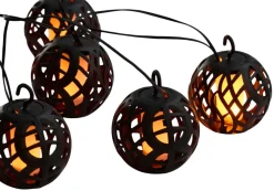 Garden® Sæsonafslutning|Dekorativ Belysning - Udendørs*Solar lyskæde med flammeeffekt 4,1 meter - Sort