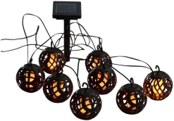 Garden® Sæsonafslutning|Dekorativ Belysning - Udendørs*Solar lyskæde med flammeeffekt 4,1 meter - Sort