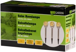 Garden® Sæsonafslutning|Solcellelamper*Solcellelamper Ø8 x H34 cm 3-pk. - Sølv