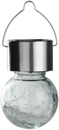 Garden® Sæsonafslutning|Solcellelamper*Solcellepære glas/metal Ø6 cm 3-pk. - Sølv