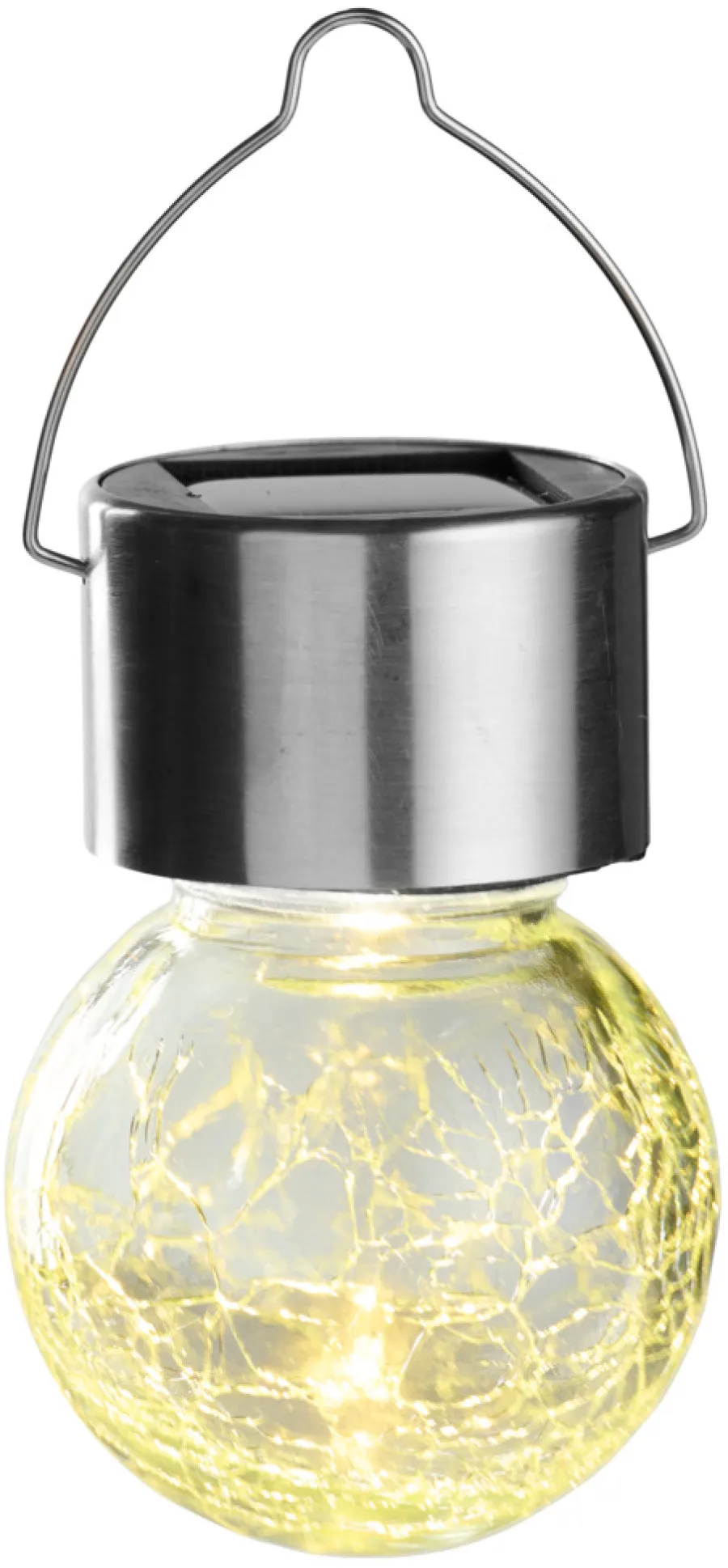 Garden® Sæsonafslutning|Solcellelamper*Solcellepære glas/metal Ø6 cm 3-pk. - Sølv
