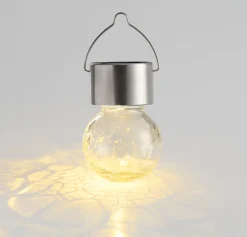 Garden® Sæsonafslutning|Solcellelamper*Solcellepære glas/metal Ø6 cm 3-pk. - Sølv