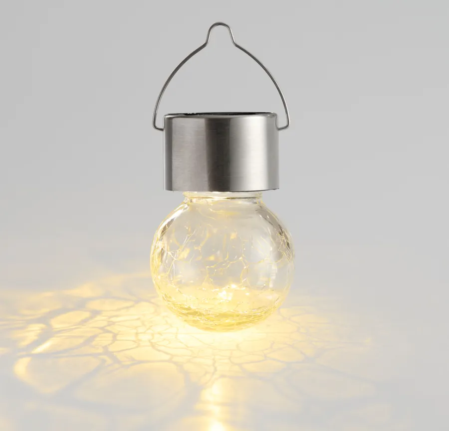 Garden® Sæsonafslutning|Solcellelamper*Solcellepære glas/metal Ø6 cm 3-pk. - Sølv