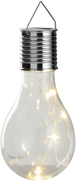 Garden® Sæsonafslutning|Solcellelamper*Solcellepærer plast Ø7,5 cm 4-pk. - Sølv