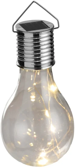 Garden® Sæsonafslutning|Solcellelamper*Solcellepærer plast Ø7,5 cm 4-pk. - Sølv