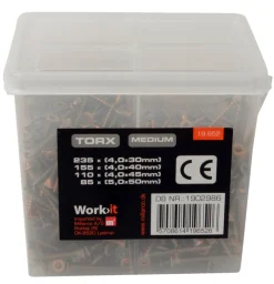 HOME it WORK Skruer*Spånpladeskruer elforzinket i boks medium - 585 stk.