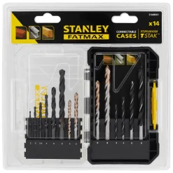 Stanley Bor & Bits*borsæt 14 dele til træ, metal og beton