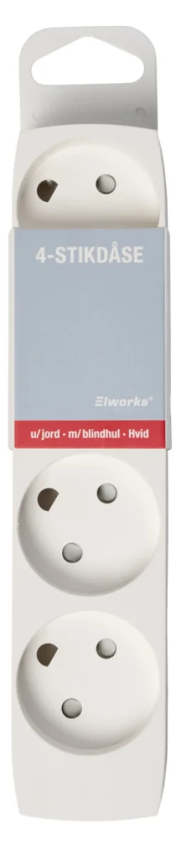 Elworks Stikdåser*4-Stikdåse hvid -